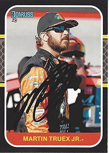 Autographed Martin Truex Jr. 2020 Panini Donruss (#19 Bass Pro Shops) Joe Gibbs Racing Nascar Cup Series Black Border Signed Nascar Collectible Trading Card With Coa 1