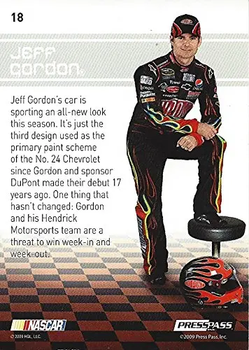 Autographed Jeff Gordon 2009 Press Pass Premium Racing Contenders (#24 Dupont Team) Hendrick Motorsports Signed Nascar Collectible Trading Card With Coa 2