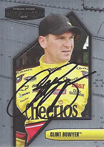 Autographed Clint Bowyer 2011 Press Pass Stealth Racing (#33 Cheerios Team) Rcr Sprint Cup Series Signed Nascar Collectible Trading Card With Coa 1
