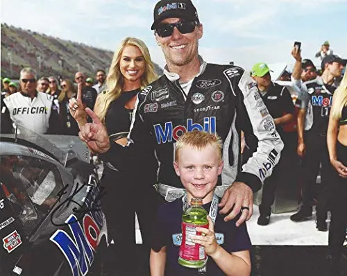 Autographed 2019 Kevin Harvick #4 Mobil 1 Ford Driver Michigan Race Win (Victory Lane With Son) Monster Energy Cup Series Signed Collectible Picture 8X10 Inch Nascar Glossy Photo With Coa 1
