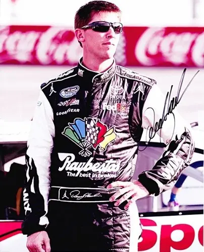 Autographed 2011 Denny Hamlin #20 Sport Clips Racing (Raybestos) Signed Nascar 8X10 Glossy Photo With Coa 1