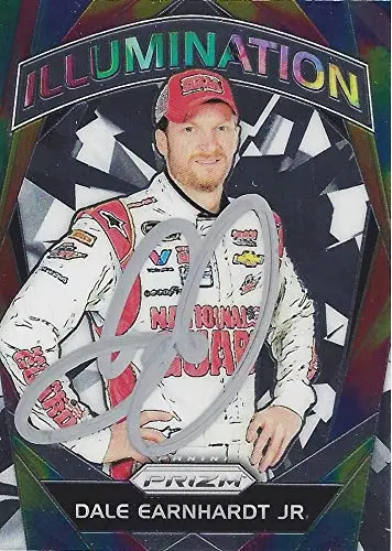 Autographed Dale Earnhardt Jr. 2018 Panini Prizm Racing Illumination (#88 National Guard Team) Hendrick Motorsports Insert Signed Nascar Collectible Trading Card With Coa 1