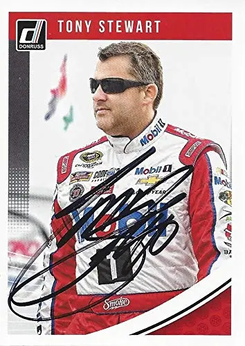 Autographed Tony Stewart 2019 Panini Donruss Racing (#14 Mobil 1 Team) Monster Energy Cup Series Signed Nascar Collectible Trading Card With Coa 1