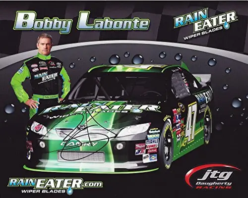 Autographed 2011 Bobby Labonte #47 Rain Eater Wiper Blades Racing (Sprint Cup Series) Signed Picture Nascar 8X10 Inch Hero Card Photo With Coa 1