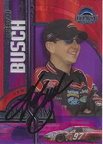 Autographed Kurt Busch 2004 Press Pass Eclipse Maxim (#97 Rubbermaid Team) Roush Racing Nextel Cup Series Rare Insert Signed Nascar Collectible Trading Card With Coa 1