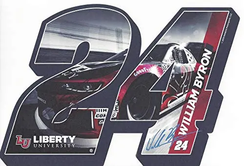 Autographed 2019 William Byron #24 Liberty University Chevrolet Camaro Team (Hendrick Motorsports) Monster Cup Series Signed Collectible Picture Nascar Official Hero Card Photo With Coa 1