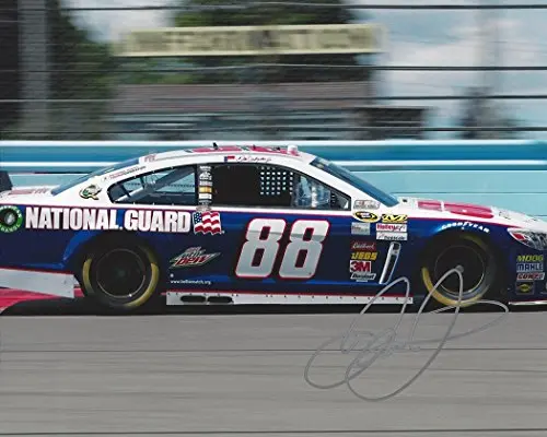 Autographed Dale Earnhardt Jr. #88 National Guard Team (On-Track Racing) Hendrick Motorsports Sprint Cup Series Signed Collectible Picture Nascar 8X10 Inch Glossy Photo With Coa 1
