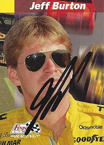Autographed Jeff Burton 1993 Finish Line Racing (#1 Baby Ruth Team) Winston Cup Series Vintage Signed Nascar Collectible Trading Card With Coa 1