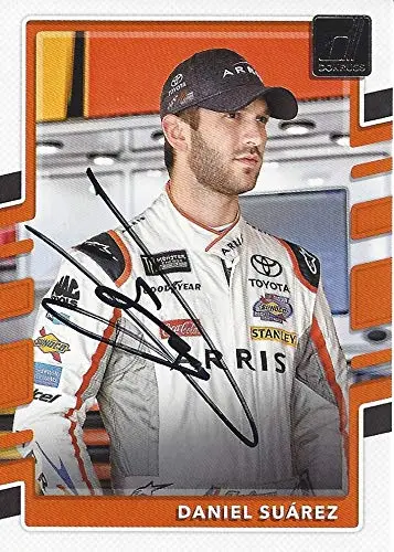 Autographed Daniel Suarez 2018 Panini Donruss Racing (#19 Arris Toyota Team) Monster Cup Series Signed Nascar Collectible Trading Card With Coa 1