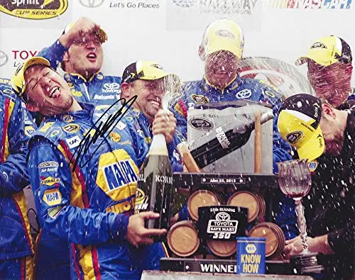 Autographed 2013 Martin Truex Jr. #56 Napa Auto Parts Sonoma Race Win (Victory Lane Celebration) Michael Waltrip Racing Rare Signed Collectible Picture 8X10 Inch Nascar Glossy Photo With Coa 1