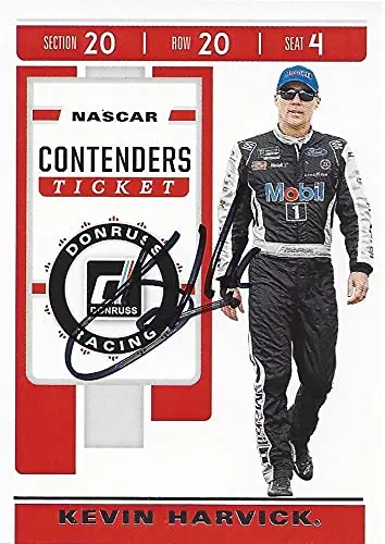 Autographed Kevin Harvick 2020 Panini Donruss Contenders Ticket (#4 Jimmy Johns Team) Stewart-Haas Racing Nascar Cup Series Insert Signed Collectible Trading Card With Coa 1
