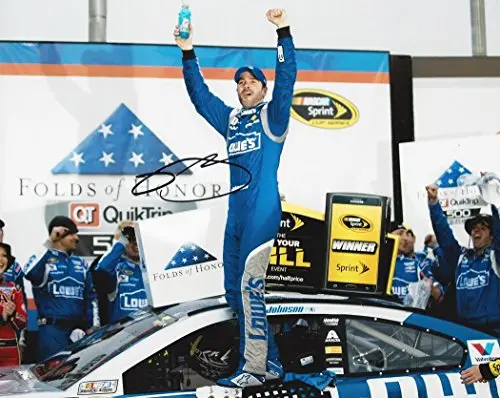 Autographed 2015 Jimmie Johnson #48 Lowes Racing Team Atlanta Win (Victory Lane Celebration) Signed Picture 8X10 Nascar Glossy Photo With Coa 1