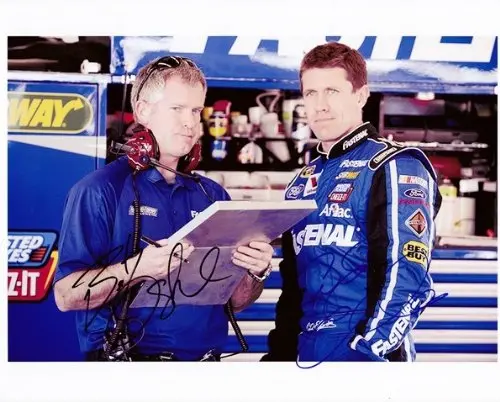 2X Autographed 2012 Carl Edwards & Bob Osborne #60 Fastenal Racing (Garage Area) Signed Nascar 8X10 Inch Photo With Coa 1