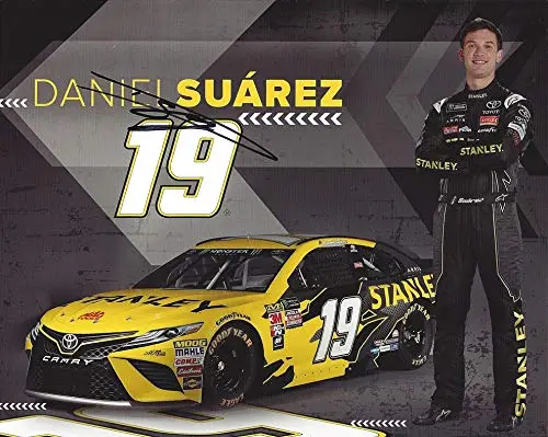 Autographed 2018 Daniel Suarez #19 Stanley Toyota Camry Team (Joe Gibbs Racing) Monster Energy Cup Series Signed Collectible Picture 8X10 Inch Nascar Hero Card Photo With Coa 1