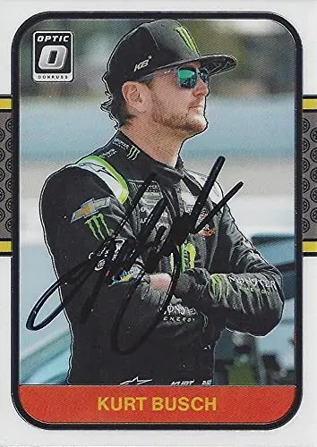 Autographed Kurt Busch 2020 Panini Donruss Optic (#1 Monster Team) Chip Ganassi Racing Monster Cup Series Signed Nascar Collectible Trading Card With Coa 1