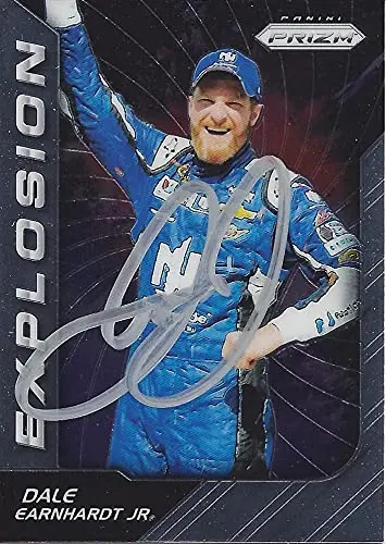 Autographed Dale Earnhardt Jr. 2018 Panini Prizm Racing Explosion Talladega Win (#88 Nationwide Team) Hendrick Motorsports Signed Nascar Collectible Trading Card With Coa 1