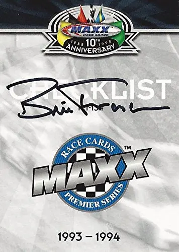 Autographed Bill France Jr. 1998 Maxx Racing Checklist 10Th Anniversary (Nascar Founder And Ceo) Vintage Extremely Rare Vintage Signed Nascar Collectible Trading Card With Coa 1