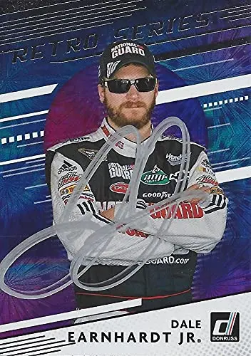 Autographed Dale Earnhardt Jr. 2021 Panini Donruss Racing Retro Series (#88 National Guard Team) Hendrick Motorsports Insert Signed Nascar Collectible Trading Card With Coa 1