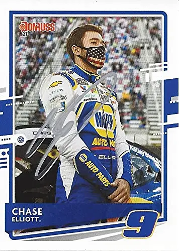Autographed Chase Elliott 2021 Panini Donruss Racing (#9 Napa Driver) Hendrick Motorsports Signed Collectible Nascar Trading Card With Coa 1