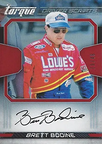 Brett Bodine 2017 Panini Torque Racing Driver Scripts Autograph (Vintage Lowes Team) Insert Collectible Nascar Trading Card #13/49 1