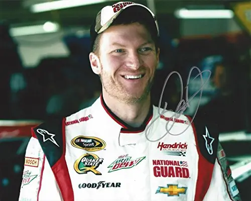 Autographed Dale Earnhardt Jr. #88 National Guard Racing (Garage Area Pose) Hendrick Motorsports Sprint Cup Series Signed Collectible Picture Nascar 8X10 Inch Glossy Photo With Coa 1