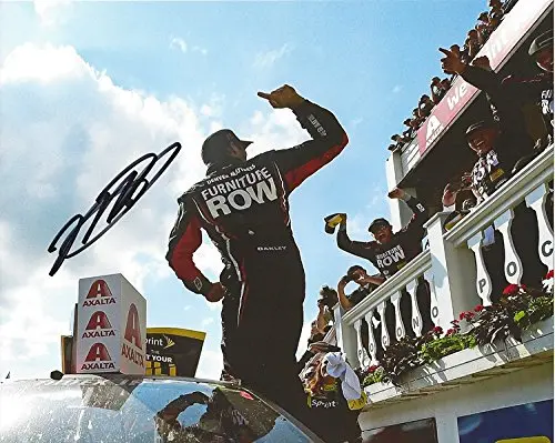 Autographed 2015 Martin Truex Jr. #78 Furniture Row Racing Pocono 400 Race Win (Victory Lane Celebration With Crew) Signed Collectible Picture Nascar 8X10 Inch Glossy Photo With Coa 1