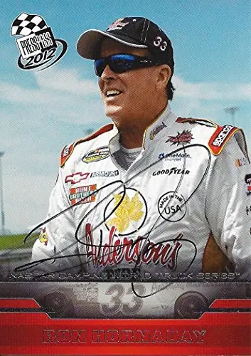 Autographed Ron Hornaday 2012 Press Pass Racing (#33 Andersons Maple Syrup) Camping World Truck Series Signed Collectible Nascar Trading Card With Coa 1