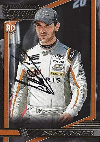 Autographed Daniel Suarez 2017 Panini Torque Racing Official Rookie Card (#19 Arris Gibbs Toyota Team) Signed Nascar Collectible Trading Card With Coa 1