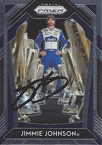 Autographed Jimmie Johnson 2020 Panini Prizm Racing 7X Champion (#48 Lowes Team) Hendrick Motorsports Champ Trophies Signed Nascar Collectible Trading Card With Coa 1