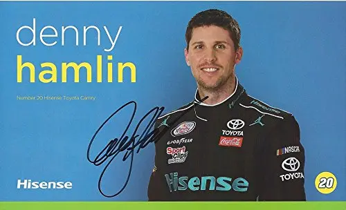 Autographed Denny Hamlin #20 Hisense Team (Joe Gibbs Racing) Xfinity Series Signed Collectible Picture 5X7 Inch Nascar Hero Card Photo With Coa 1