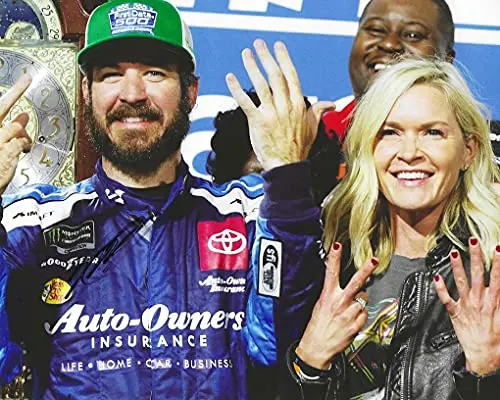 Autographed 2019 Martin Truex Jr. #19 Sirius Xm Radio Team Martinsville Race Win (Victory Lane Celebration) Joe Gibbs Racing Monster Cup Series Signed Picture 8X10 Inch Nascar Glossy Photo With Coa 1