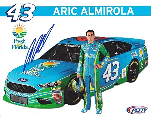 Autographed 2016 Aric Almirola #43 Fresh From Florida Racing (Sprint Cup Series) Petty Motorsports Signed 9X11 Inch Picture Nascar Hero Card Photo With Coa 1