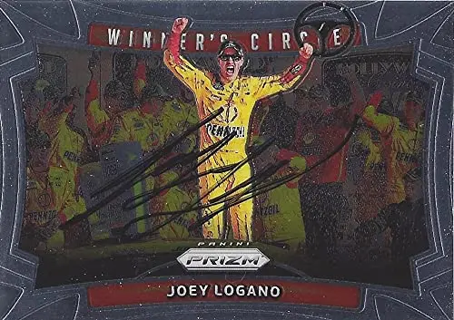 Autographed Joey Logano 2016 Panini Prizm Racing Winners Circle Kansas Win (#22 Shell Pennzoil) Team Penske Sprint Cup Series Signed Nascar Collectible Trading Card With Coa 1