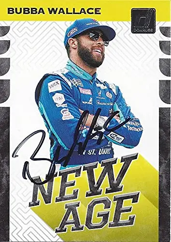 Autographed Bubba Wallace 2020 Panini Donruss Racing New Age (#43 World Wide Technology Team) Richard Petty Motorsports Rare Insert Signed Collectible Nascar Trading Card With Coa 1