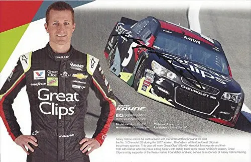 Autographed 2017 Kasey Kahne #5 Great Clips Racing (Hendrick Motorsports) Monster Energy Cup Series Signed Collectible Picture Nascar 7X11 Inch Hero Card Photo With Coa 1