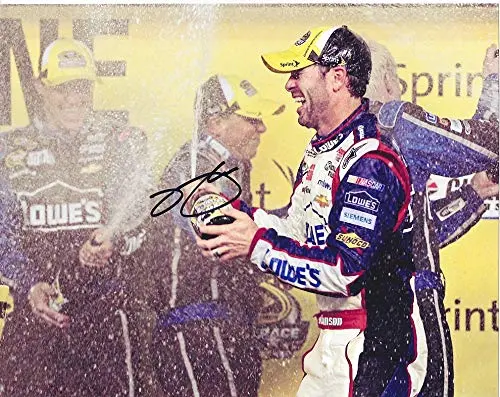 Autographed Jimmie Johnson #48 Team Lowes Racing Championship Win (Victory Lane Celebration) Hendrick Motorsports Signed Picture 8X10 Inch Nascar Glossy Photo With Coa 1
