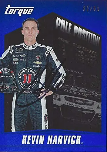 Autographed Kevin Harvick 2016 Panini Torque Racing Pole Position (#4 Jimmy Johns) Blue Parallel Signed Nascar Collectible Trading Card With Coa #82/99 1