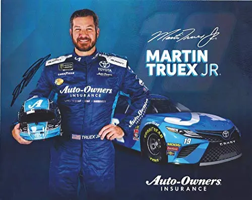 Autographed 2019 Martin Truex Jr. #19 Auto-Owners Insurance Toyota Camry (Joe Gibbs Racing) Monster Energy Cup Series Signed Collectible Picture 8X10 Inch Nascar Hero Card Photo With Coa 1