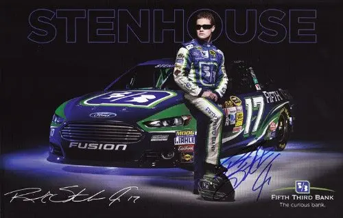 Autographed 2013 Ricky Stenhouse Jr. #17 Fifth-Third Bank Racing (Roush) 7X9 Nascar Signed Hero Card W/Coa 1