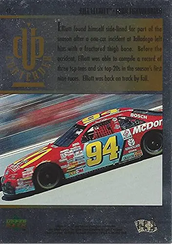 Autographed Bill Elliott 1995 Upper Deck Sp Racing Cup Contender (#94 Mcdonalds Team) Winston Cup Series Vintage Signed Nascar Collectible Trading Card With Coa 2