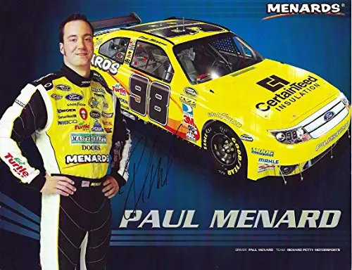 Autographed 2010 Paul Menard #98 Menards Racing (Certainteed) Signed 9X11 Picture Nascar Hero Card With Coa 1