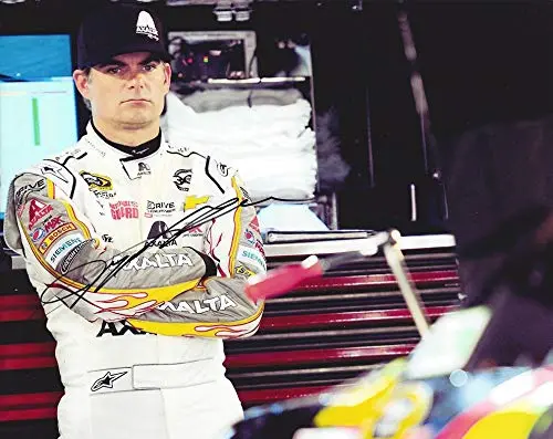 Autographed 2014 Jeff Gordon #24 Axalta White Flames Racing (Garage Area) Hendrick Motorsports Sprint Cup Series Signed Collectible Picture 8X10 Inch Nascar Glossy Photo With Coa 1