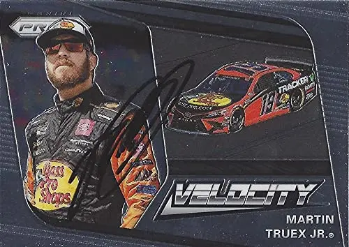 Autographed Martin Truex Jr. 2020 Panini Prizm Velocity (#19 Bass Pro Shops Team) Joe Gibbs Racing Nascar Cup Series Insert Signed Collectible Trading Card With Coa 1