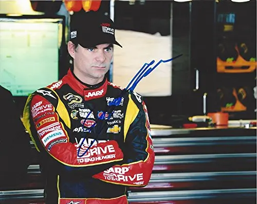 Autographed Jeff Gordon #24 Aarp/Drive To End Hunger Racing Garage Area (Hendrick Motorsports) Signed Collectible Picture Nascar 8X10 Inch Glossy Photo With Coa 1