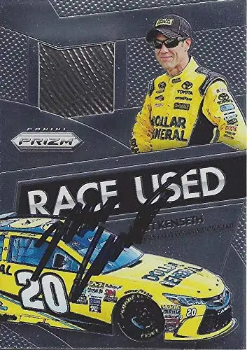 Autographed Matt Kenseth 2016 Panini Prizm Racing Race-Used Tire (#20 Dollar General Team) Joe Gibbs Racing Chrome Insert Signed Nascar Collectible Trading Card With Coa 1
