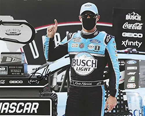 Autographed 2020 Kevin Harvick #4 Busch Light Racing Darlington Race Win (Victory Lane Trophy) Nascar Cup Series Signed Picture 8X10 Inch Glossy Photo With Coa 1