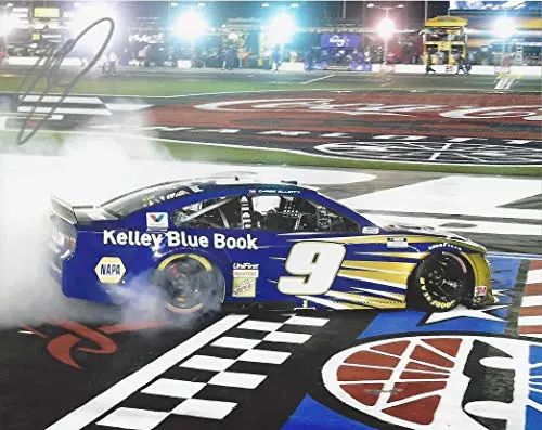 Autographed 2020 Chase Elliott #9 Kelley Blue Book Racing Charlotte Alsco 500 Race Win (Victory Burnout) Championship Season Nascar Cup Series Signed Picture 8X10 Inch Nascar Glossy Photo With Coa 1