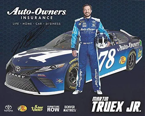 Autographed 2018 Martin Truex Jr. #78 Auto-Owners Insurance Team (Furniture Row Racing Final Season) Monster Energy Cup Series Signed Collectible Picture 8X10 Inch Nascar Hero Card Photo With Coa 1