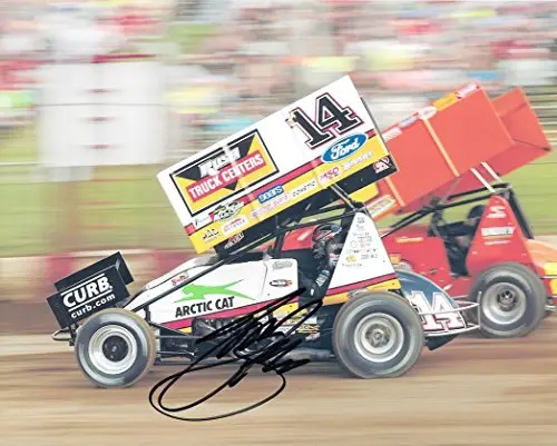 Autographed 2017 Tony Stewart #14 Rush Truck Center/Arctic Cat Racing Sprint Car Dirt Track Signed Collectible Picture Nascar 8X10 Inch Glossy Photo With Coa 1