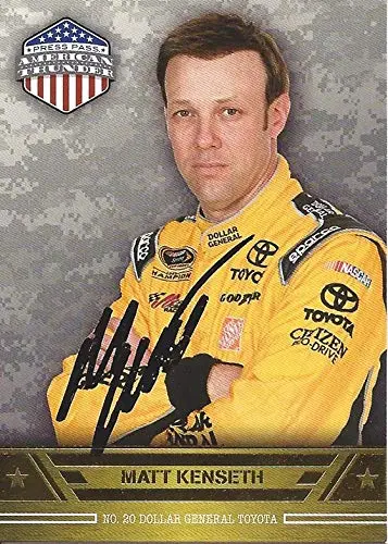 Autographed Matt Kenseth 2014 Press Pass American Thunder Racing (#20 Dollar General Team) Joe Gibbs Toyota Sprint Cup Series Signed Nascar Collectible Trading Card With Coa 1